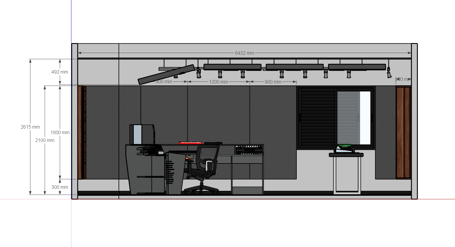 Elevacao lateral cotada